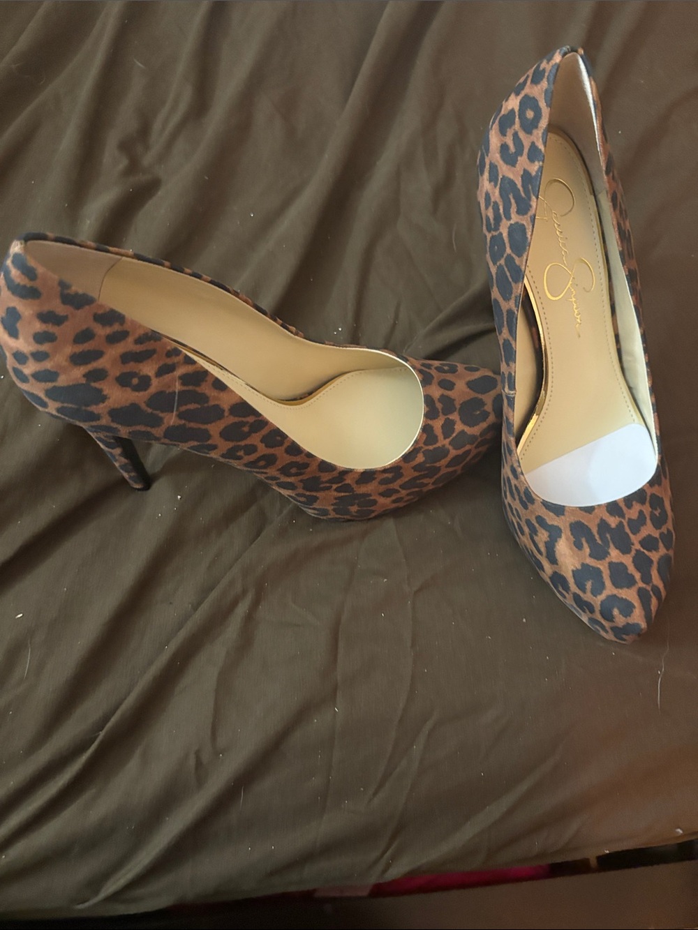 Jessica Simpson Leopard Print Pointed Pumps - Brown/Black